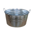 Galvanized champagne oval bbq ice bucket